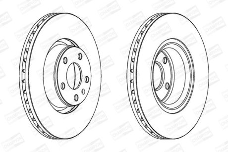 Гальмівний диск передній Audi A6 C6 / A8 D3 / Saab 9-5 CHAMPION 562265CH1