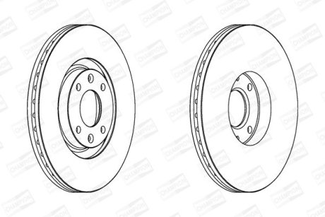 Диск тормозной передний (кратно 2шт.) CITROEN C4 Grand Picasso I (UA_) 06-13, C4 I (LC_) 04-14 CHAMPION 562267CH