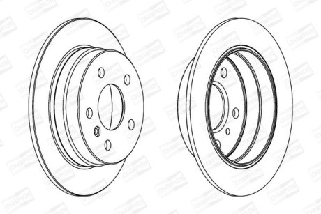 Диск гальмівний задній (кратно 2шт.) MERCEDES-BENZ A-CLASS (W169) (04-12), B-CLASS Sports Tourer (W245) 05-11 CHAMPION 562274CH