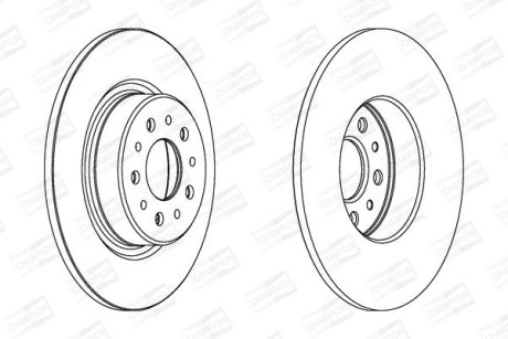 Гальмівний диск задній Alfa Romeo 147, 156, GT CHAMPION 562275CH