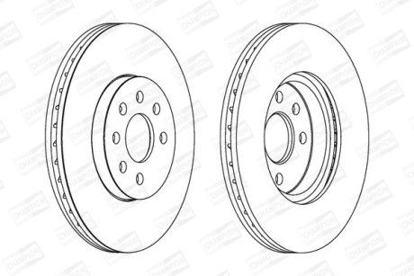 Гальмівний диск передній OPEL ASTRA, COMBO, MERIVA CHAMPION 562278CH