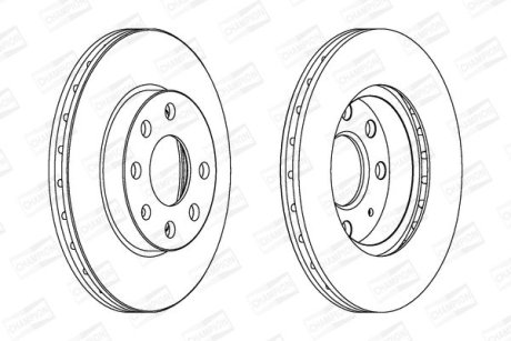 Гальмівний диск передній Opel Corsa C CHAMPION 562290CH