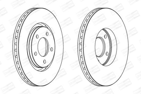 Тормозной диск передний CHRYSLER GRAND VOYAGER, VOYAGER/ DODGE CARAVAN/ FIAT FREEMONT CHAMPION 562292CH