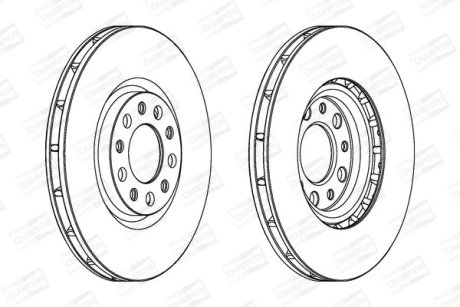 Тормозной диск передний Jeep Compas / Renegade / Fiat 500X / Alfa Romeo 159 / Giulietta CHAMPION 562299CH