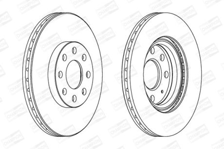 Тормозной диск передний Opel Corsa / Fiat Punto / Abarth CHAMPION 562304CH