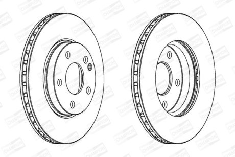 Гальмівний диск передній Mercedes A-Class (W169), B-Class (W245) (2004->) CHAMPION 562312CH