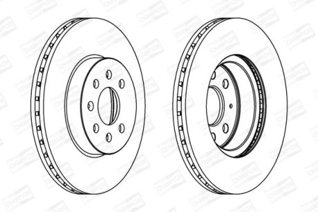 Гальмівний диск передній Opel Astra H (2004>) CHAMPION 562315CH