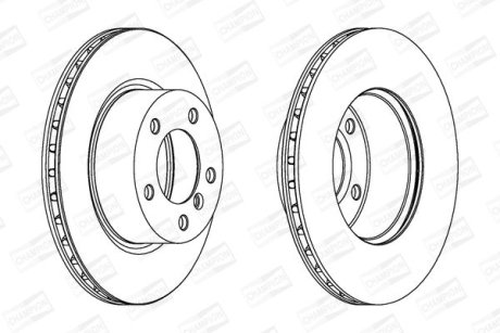 Тормозной диск передний BMW 1-Series, 3-Series CHAMPION 562317CH