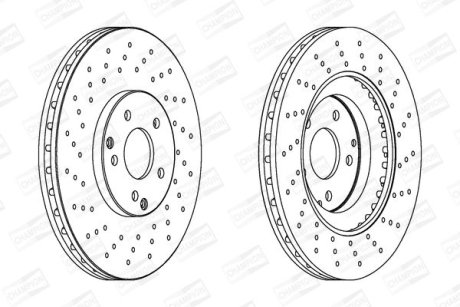 Гальмівний диск передній Mercedes C-Class (W203, S203), CLK (C209, A209), SLK (R171) (2000->) CHAMPION 562354CH1