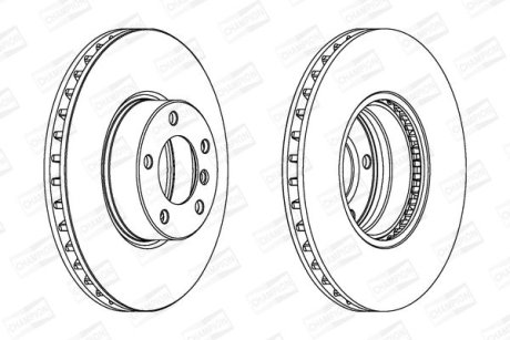 ДИСК ГАЛЬМIВНИЙ ПЕРЕДНIЙ BMW 5 (E39) 95-03, 5 Touring (E39) 96-04 CHAMPION 562384CH-1