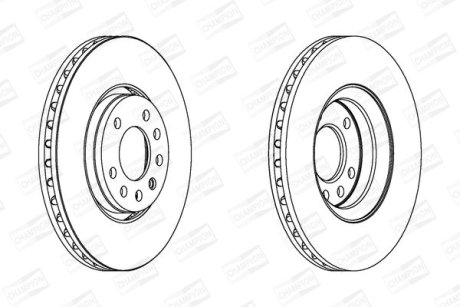 Гальмівний диск передній Opel Signum, Vectra C / Chevrolet Vectra / Cadillac BLS CHAMPION 562385CH