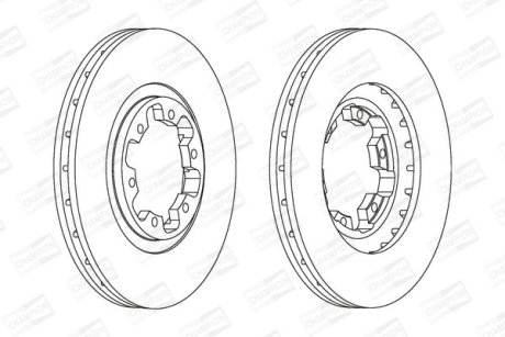 Гальмівний диск передній Nissan Navara / Terrano / Infiniti QX4 CHAMPION 562388CH