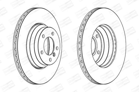 Тормозной диск передний BMW 1-Series, 3-Series, X1 CHAMPION 562395CH1