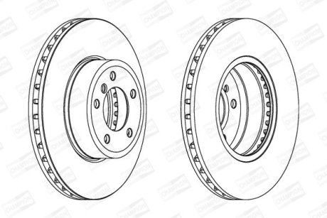 Диск тормозной передний BMW 5 (E60) 01-10, 5 Touring (E61) 04-10 CHAMPION 562397CH-1