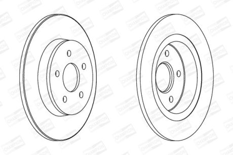 Диск тормозной задний (кратно 2шт.) FORD FOCUS C-MAX (DM2) 03-07, FOCUS II (DA_, HCP, DP) 04-13 CHAMPION 562411CH