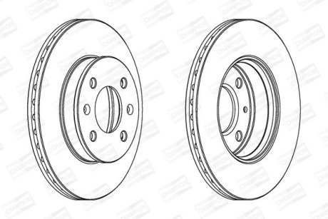 Гальмівний диск передній Hyundai Getz CHAMPION 562425CH