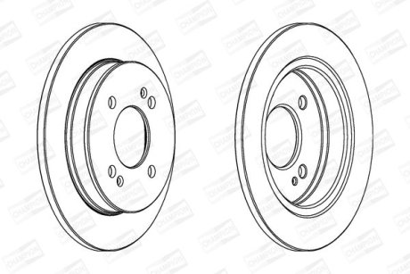 Тормозной диск задний Hyundai I10 / Kia Picanto CHAMPION 562429CH