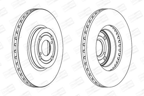 Гальмівний диск передній TOYOTA COROLLA, MATRIX CHAMPION 562435CH