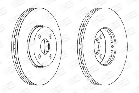 Гальмівний диск передній Toyota Corolla / Matrix CHAMPION 562436CH