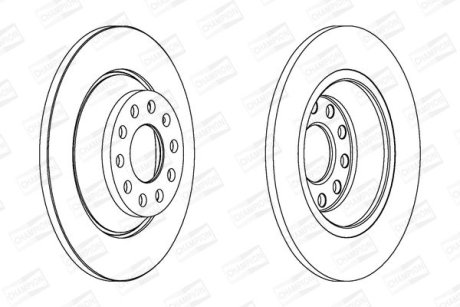 Гальмівний диск задній Audi A6 (4F2, C6) Allroad (4FH, C6) Avant (4F5, C6) CHAMPION 562438CH