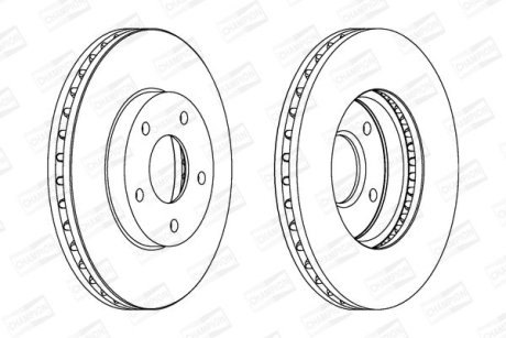 Диск тормозной передний (кратно 2шт.) Nissan Almera (98-06), X-Trail (01-13) CHAMPION 562441CH