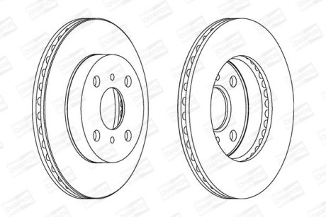 Гальмівний диск передній Toyota Echo, Platz, Yaris (1999->) CHAMPION 562443CH