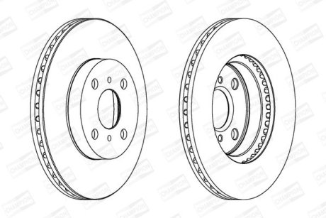 Тормозной диск передний Toyota Yaris CHAMPION 562455CH