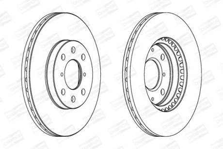 Гальмівний диск передній Opel Agila / Suzuki Splash, Swift III (MZ, EZ) CHAMPION 562456CH