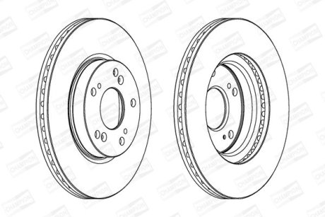 Тормозной диск передний Honda Civic IX, FR-V, Stream CHAMPION 562457CH