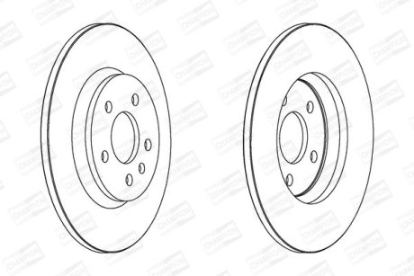 Гальмівний диск задній Audi A4, A5, A6, A7, Q5 CHAMPION 562505CH