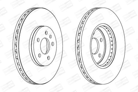 Гальмівний диск передній Audi A4, A5, Q5 CHAMPION 562511CH