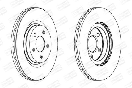 Тормозной диск передний CHRYSLER NEW YORKER, PT CRUISER CHAMPION 562524CH