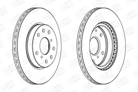 Диск тормозной передний (кратно 2шт.) Fiat Sedici (06-14)/Suzuki SX4 (06-), Vitara (LY) (15-) CHAMPION 562534CH