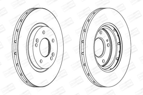 Гальмівний диск передній Hyundai Santa Fe / Tucson / Mitsubishi ASX / Outlander CHAMPION 562549CH (фото 1)