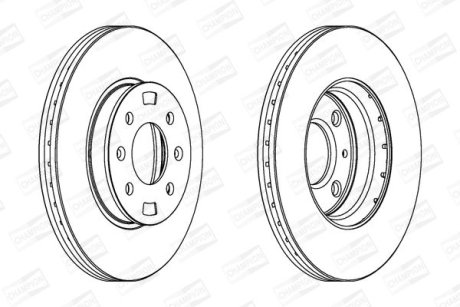 Диск тормозной передний (кратно 2шт.) HYUNDAI ACCENT III Saloon (MC) 05-12, ACCENT IV (RB) 10- CHAMPION 562554CH