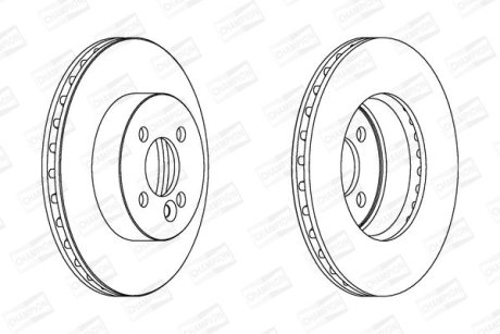 Тормозной диск передний Mini Cooper (R56, R55, R57, R58, R59) CHAMPION 562570CH (фото 1)