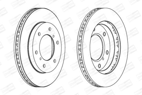 Гальмівний диск передній Mitsubishi Pajero CHAMPION 562572CH