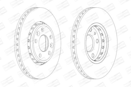 Гальмівний диск передній Renault Fluence, Grand Scenic, Laguna, Latitude, Megane CHAMPION 562595CH