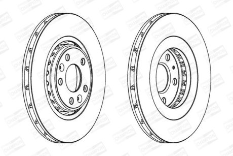 Гальмівний диск передній Renault Clio, Espace, Grand Scenic, Laguna, Megane, Scenic, Talisman CHAMPION 562596CH