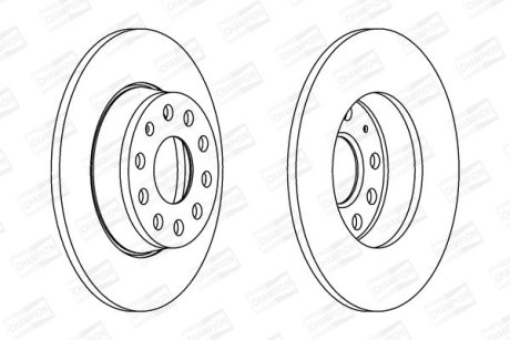 Гальмівний диск задній Audi A1, A3 / Seat Leon / Skoda Octavia / VW Caddy, Golf CHAMPION 562614CH