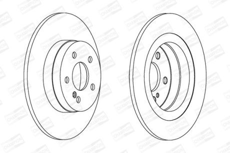 Гальмівний диск задній Mercedes C-Class, E-Class CHAMPION 562620CH (фото 1)