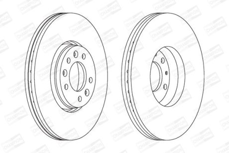 Гальмівний диск передній Citroen C5, Jumpy / Fiat Scudo / Peugeot Expert CHAMPION 562622CH