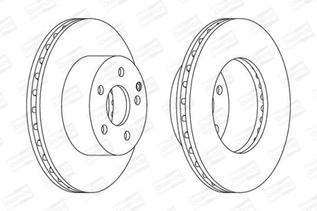 Гальмівний диск передній Toyota Auris, Corolla CHAMPION 562623CH