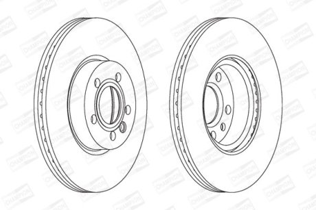 Диск гальмівний передній (кратно 2шт.) VW Sharan (00-) 1.9TDI CHAMPION 562626CH
