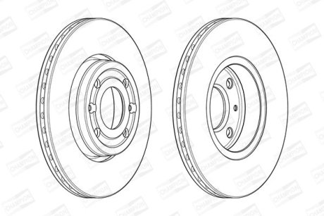 Тормозной диск передний RENAULT CAPTUR,CLIO,DOKKER,KANGOO,LODGY,TWINGO,ZOE/MERCEDES-BENZ CITAN CHAMPION 562636CH