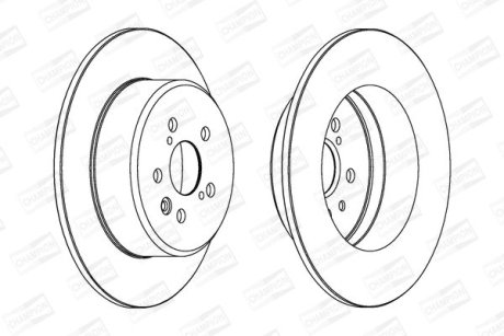 Тормозной диск задний Toyota Avensis (1997->) CHAMPION 562639CH