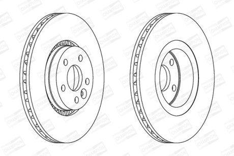 Диск тормозной передний (кратно 2шт.) Volvo S80 (06-), V70 (06-), XC70 (07-) CHAMPION 562643CH-1