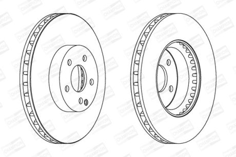 Тормозной диск передний Mercedes C / E / SLK CHAMPION 562647CH1