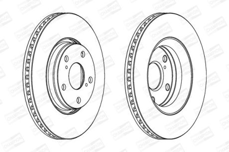 Диск тормозной передний (кратно 2шт.) TOYOTA AURIS (_E15_) 06-12, AVENSIS (_T27_) 09-18 CHAMPION 562649CH