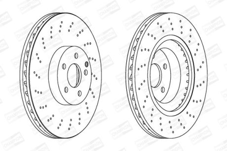 Гальмівний диск передній Mercedes E / S / SL CHAMPION 562678CH1